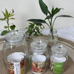 3pcs set 2000ml 1200ml ,1000ml glass jar set Airtight Food Storage Glass Jars with Vacuum Glass Lids