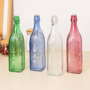 1Littre glass water bottle multimulticolor 1pcs