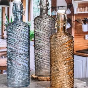 3pcs set glass water bottle home office use and decorative  1Littre