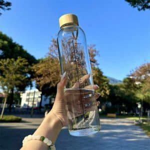 Buy 1Littre glass water bottle with free cover