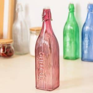 color ful Assorted Cork Square Glass Bottle 1 L