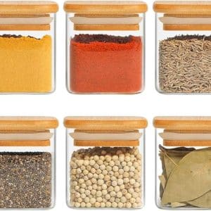 700ml 6pcs glass jar set with bamboo lid