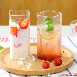320ml Drink cupTemperature Resistant Transparent Simple Glass Cup Household Drinks 4 pcs set