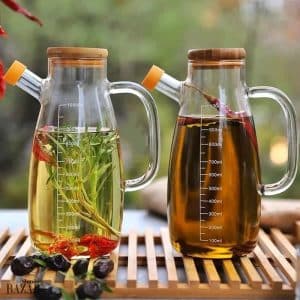 1000ml oil pot with bamboo lid 1pcs