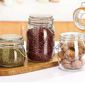 1500ml 1000ml, 500ml, airtight glass jar 3pcs set