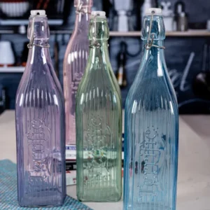 4 pcs set Assorted Cork Square Glass Bottle 1 L