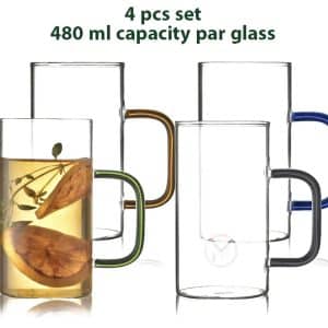 4pcs set mug 480ml for coffee tea, hot and cool