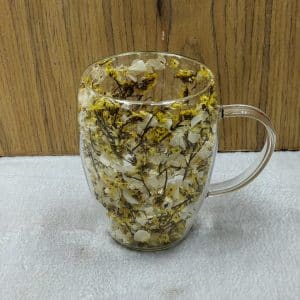 Dried Flower Filler Glass Cup Creative With Handles Heat Resistant Coffee Cup Double Wall Mug