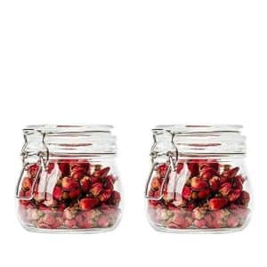 2pcs jar set Top Round Jar 500 ml Air Tight Glass Storage Containers with Steel Clamp Lid and Silicon Seal/Glass Jars