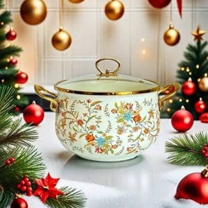 22CM 1pc High-Quality Large Capacity Classic Soup Pot, Cooking Pot, Stew Pot, Durable And Easy To Clean, Suitable For Restaurant & Home Kitchen, Kitchen Cookware Compatible With Open Flame, Gas & Induction Cooktop