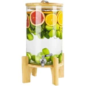 Elegant 8L Juice Dispenser with Bamboo Stand – Perfect for Parties and Gatherings