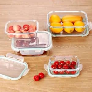 Microwave Glass Airtight Container with Lid Meal Prep Food Containers 3pcs set Copy