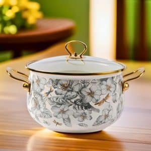 18cm Golden Handle Enamel Soup Pot Classy Kitchen Essential Pot