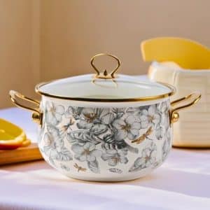 22 cm Golden Handle Enamel Soup Pot Classy Kitchen Essential Pot