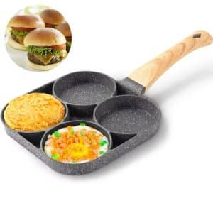 Generic 1pc Household Non-Stick Omelette Pot Egg Dumpling Pot Hamburger Steak (4 Holes) Breakfast Pot Induction Cooker Small Frying Pần