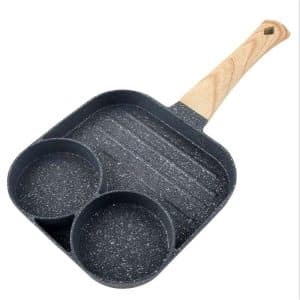 Generic 1pc Household Non-Stick Omelette Pot Egg Dumpling Pot Hamburger Steak (4 Holes) Breakfast Pot Induction Cooker Small Frying Pần