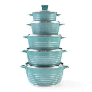 set Non-Stick Cookware Set Kitchen Cooking Pots and Pans Including Milk Bucket