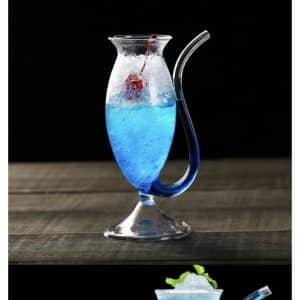 Transparent Creative Wine Glass Cocktail Glass Cup with Straw