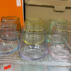 6Pcs Golden Rim Water Juice glass High quality