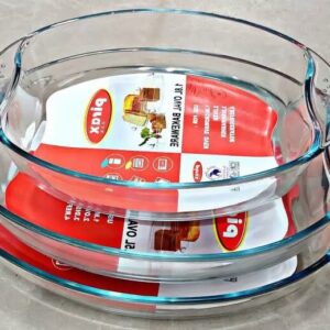 Oven Proof Glass Serving Dish - Transparent 3 Pcs Set