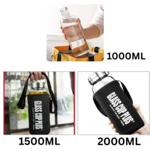 3pcs set 1L, 1.5L,2L large-capacity glass water bottle high Borosilicate Glass