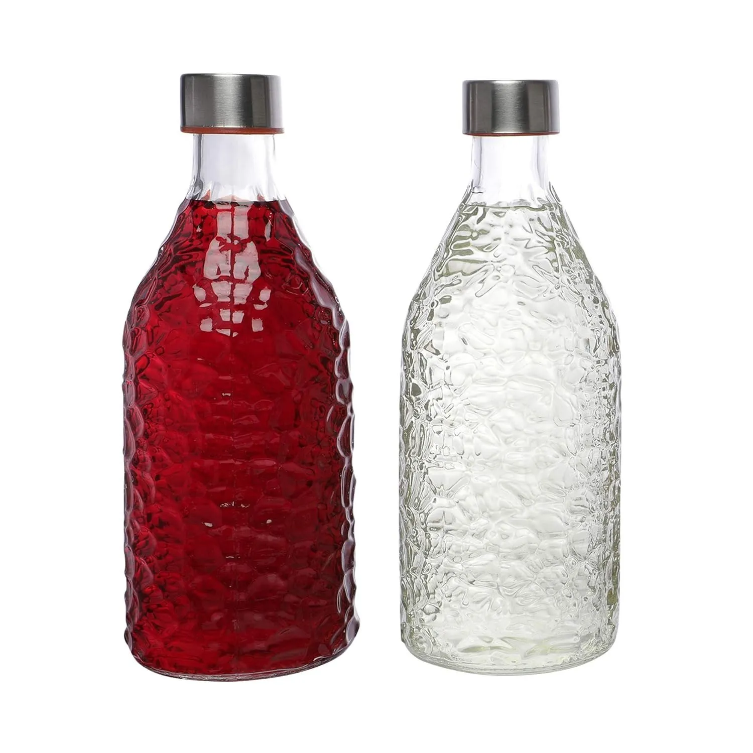 2 pcs set1000ml glass water bottle  প্রতিটি ১লিটার