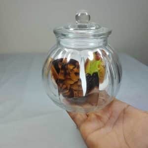Pumpkin Shape Large Kitchen Glass Storage Jars with Lids