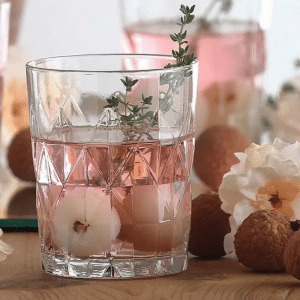 LAV Keops Rock Tumbler Glasses – 345ml Clear Textured Glass Set (6 Pcs)