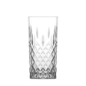 LAV Odin Highball Tumbler Glasses – 356ml Clear Textured Glass Set (6 Pcs)