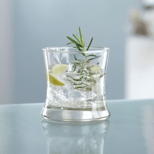 Ocean Tango Tumblers – 350 ml Wave-Textured Clear Glass Set (6 Pcs)