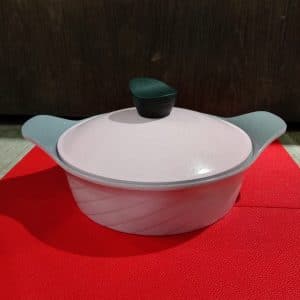 Aluminum Die-Cast Ceramic Coating Casserole 24cm Pink with Lid – Low Model – 5015CP24L