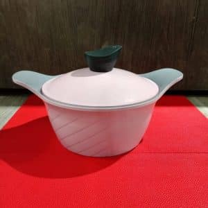 Aluminum Die-Cast Ceramic Coating Casserole 20cm Pink with Lid – 5015CP20